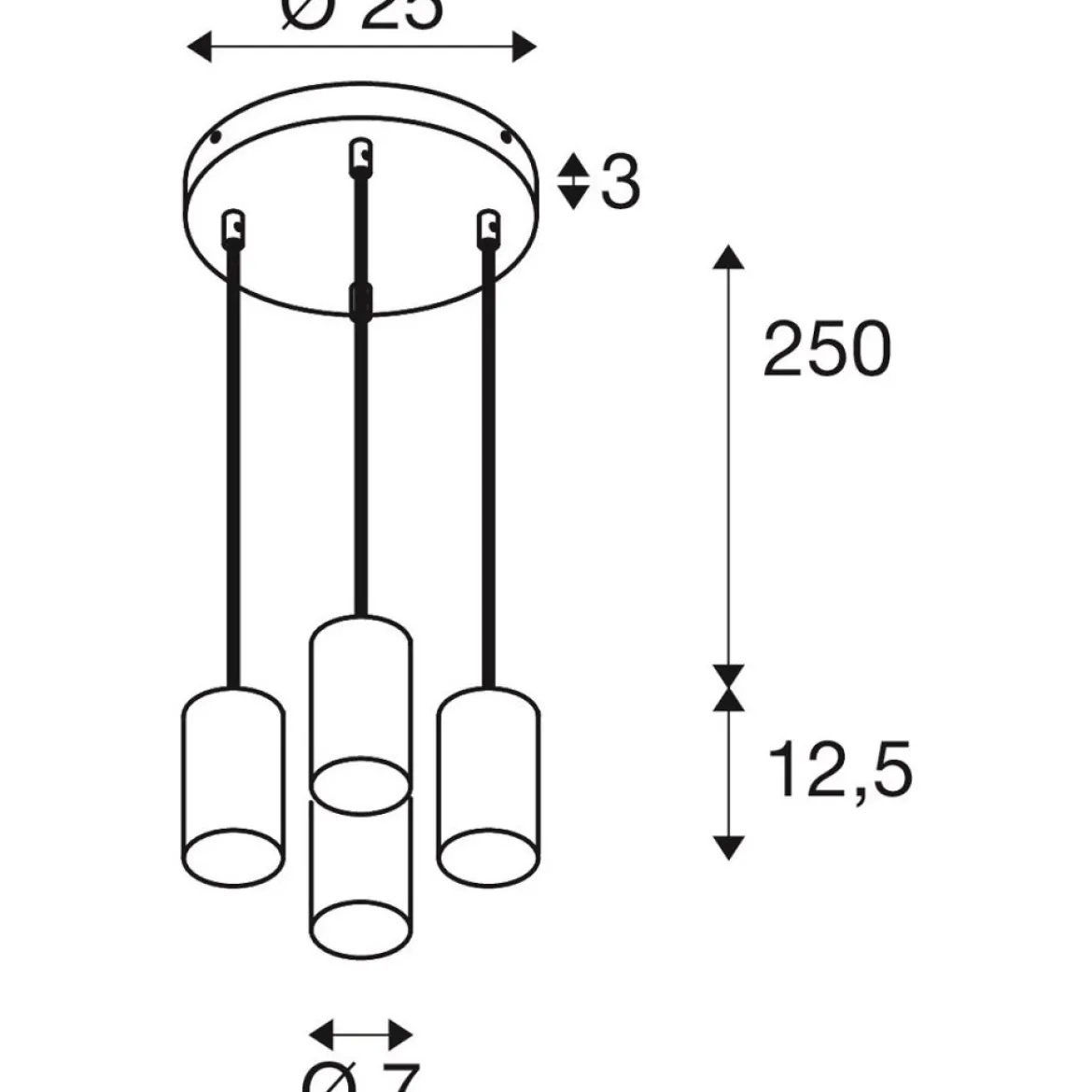SLV 1006438 ASTO TUBE Pendelleuchte 4-flammig GU10 weiß