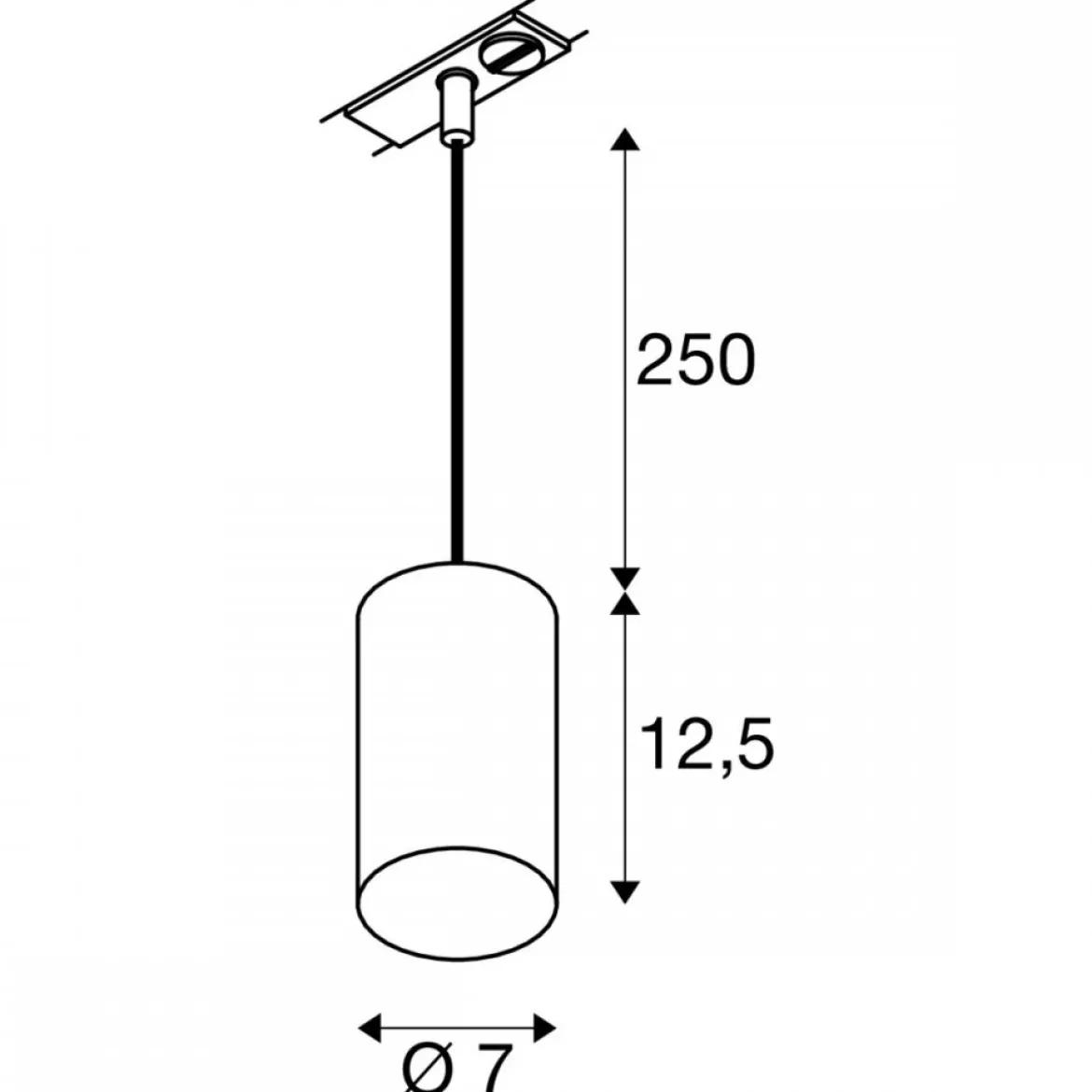SLV 1010100 ASTO TUBE Pendelleuchte für Hochvolt-Stromschiene 1Phasen weißGU10