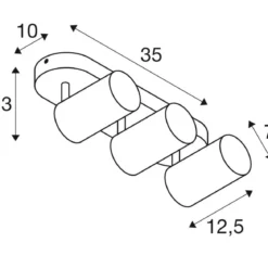 SLV 1006427 ASTO TUBE Spotstrahler zylindrisch 3-flammig GU10 schwarz