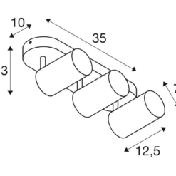 SLV 1006428 ASTO TUBE Spotstrahler zylindrisch 3-flammig GU10 weiß