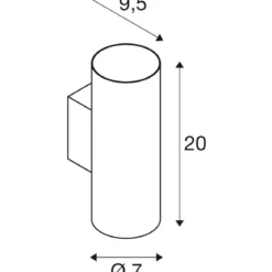 SLV 1006443 ASTO TUBE Wandaufbauleuchte zylindrisch 2-flammig GU10 schwarz