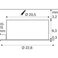 SLV 1008627 DOWNLIGHT Einbaustrahler C DALI 200 3000K IP54