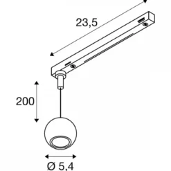 SLV 1010324 DYSKO Pendelleuchte für Stromschiene 1-Phasen 2700K 36° schwarz gold
