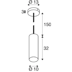 SLV 1008135 ENOLA® Pendelleuchte matt schwarz E27