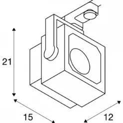 SLV 152780 EURO CUBE Spot für Hochvolt-Stromschiene 3Phasen 4000K schwarz 60°