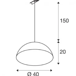 SLV 1008539 FORCHINI M 40 TRACK 1-Phasen Pendelleuchte E27 schwarz gold Adapter silbergrau