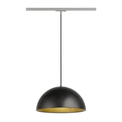 SLV 1008539 FORCHINI M 40 TRACK 1-Phasen Pendelleuchte E27 schwarz gold Adapter silbergrau