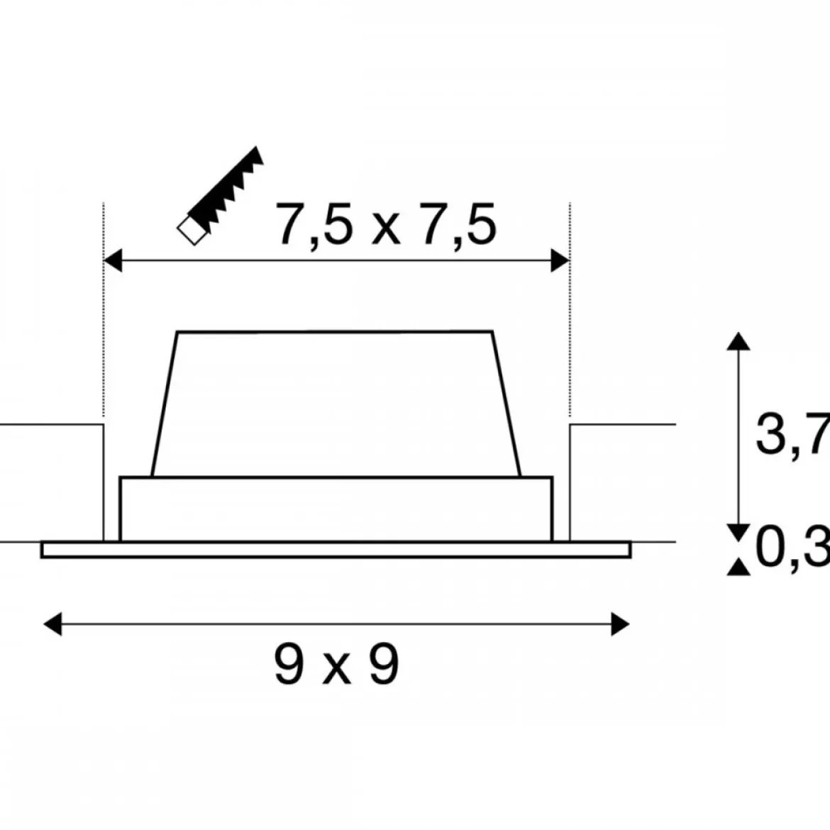 SLV 112720 FRAME BASIC SET LED schwarz 3000K 600lm inkl. Treiber