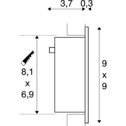 SLV 111292 FRAME CURVE LED Einbauleuchte eckig silbergrau 3000K 60lm