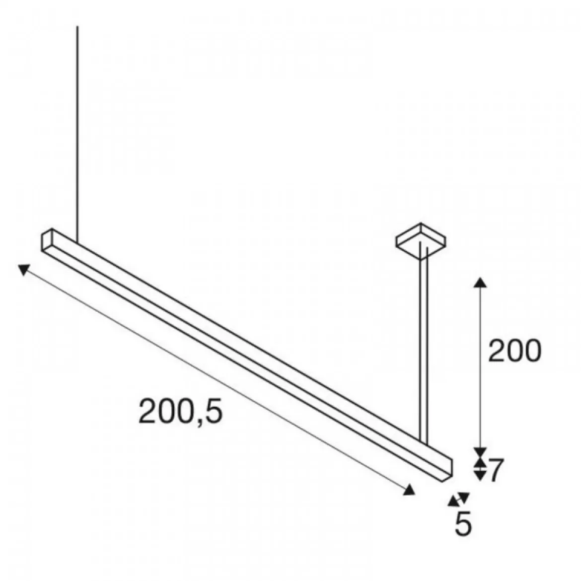 SLV 1001409 GLENOS LED 4000K schwarz 2 m dimmbar 1-10V