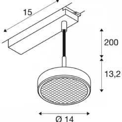 SLV 1009134 GRIP! FLAT Pendelleuchte 1-Phasen Hochvolt-Stromschiene  CCT Phase weiß