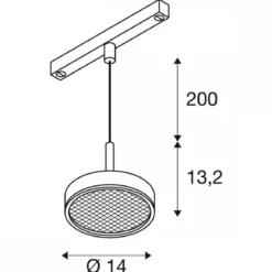 SLV 1009019 GRIP! FLAT 48V Pendelleuchte CCT weiß schwarz 430lm