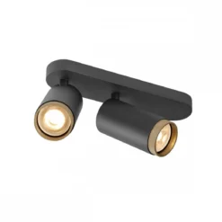 SLV 1009097 GRIP! L Deckenleuchte double zylindrisch 6W GU10 schwarz gold