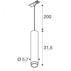 SLV 1008469 GRIP! L 1-Phasen Pendelleuchte GU10 max. 6W weiß schwarz