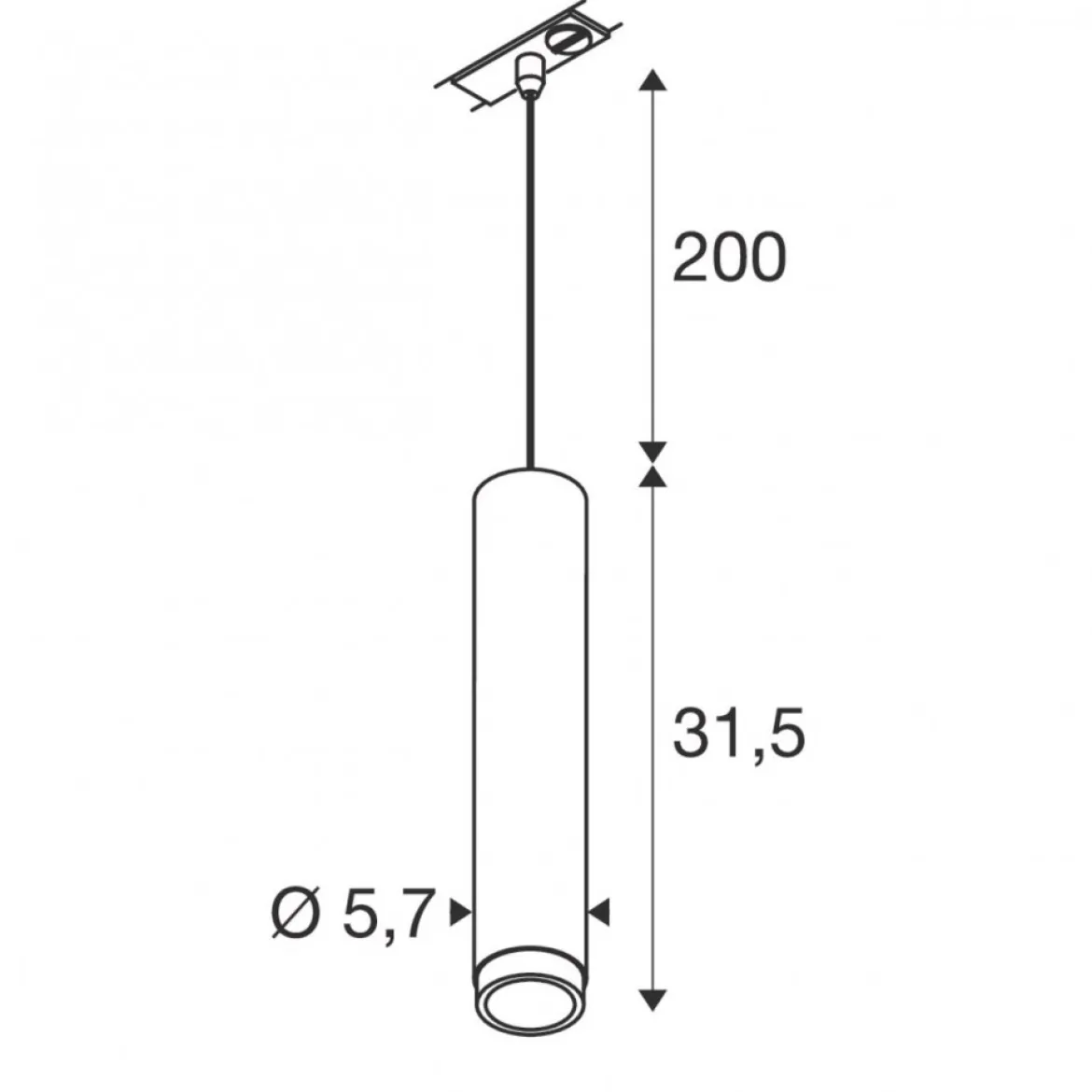SLV 1008469 GRIP! L 1-Phasen Pendelleuchte GU10 max. 6W weiß schwarz