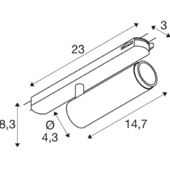 SLV 1008439 GRIP! M 3-Phasen Spot zylindrisch 2000-3000K 15W DALI Dim-to-Warm Touch 42° weiß schwarz