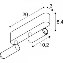 SLV 1009046 GRIP! S double Deckenaufbauleuchte 2700K 29° Phase schwarz gold