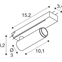 SLV 1008390 GRIP! S 1-Phasen Spot zylindrisch 2700K 11W PHASE 29° weiß schwarz