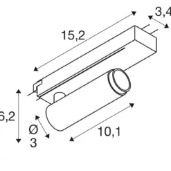SLV 1008392 GRIP! S 1-Phasen Spot zylindrisch 2700K 11W PHASE 29° schwarz gold