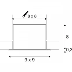 SLV 1007552 KADUX Deckeneinbauleuchte single 3000K 38° IP20 quadratisch weiß