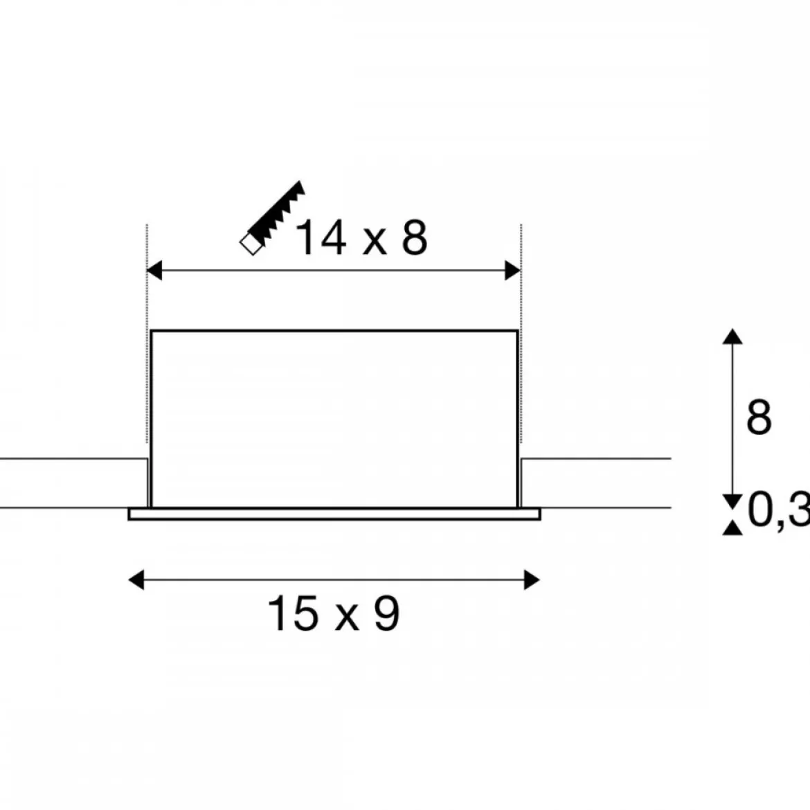 SLV 1007559 KADUX Deckeneinbauleuchte double 3000K 38° IP20 quadratisch schwarz