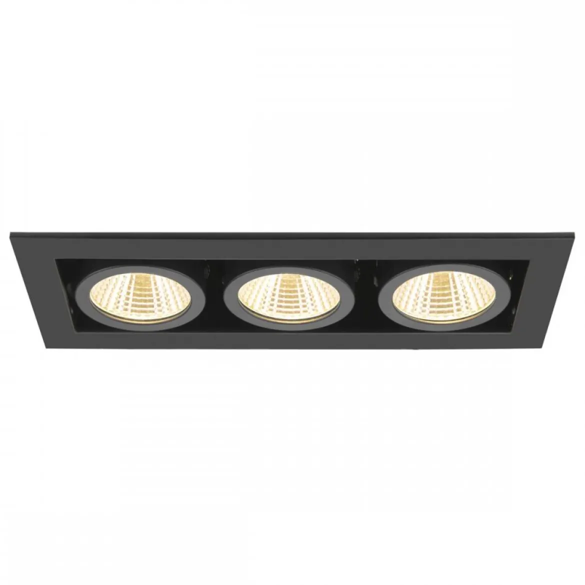 SLV 1007567 KADUX Deckeneinbauleuchte triple 3000K 38° IP20 quadratisch schwarz