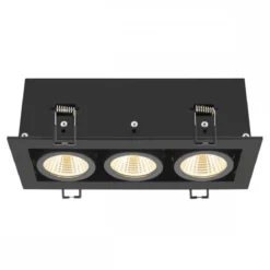 SLV 1007567 KADUX Deckeneinbauleuchte triple 3000K 38° IP20 quadratisch schwarz