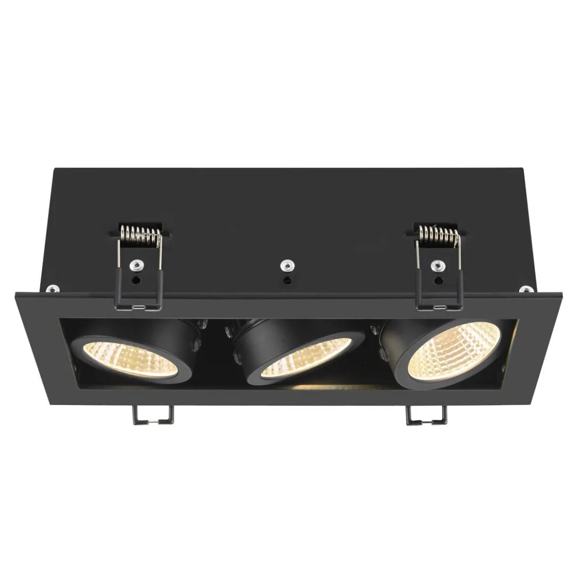 SLV 1007567 KADUX Deckeneinbauleuchte triple 3000K 38° IP20 quadratisch schwarz