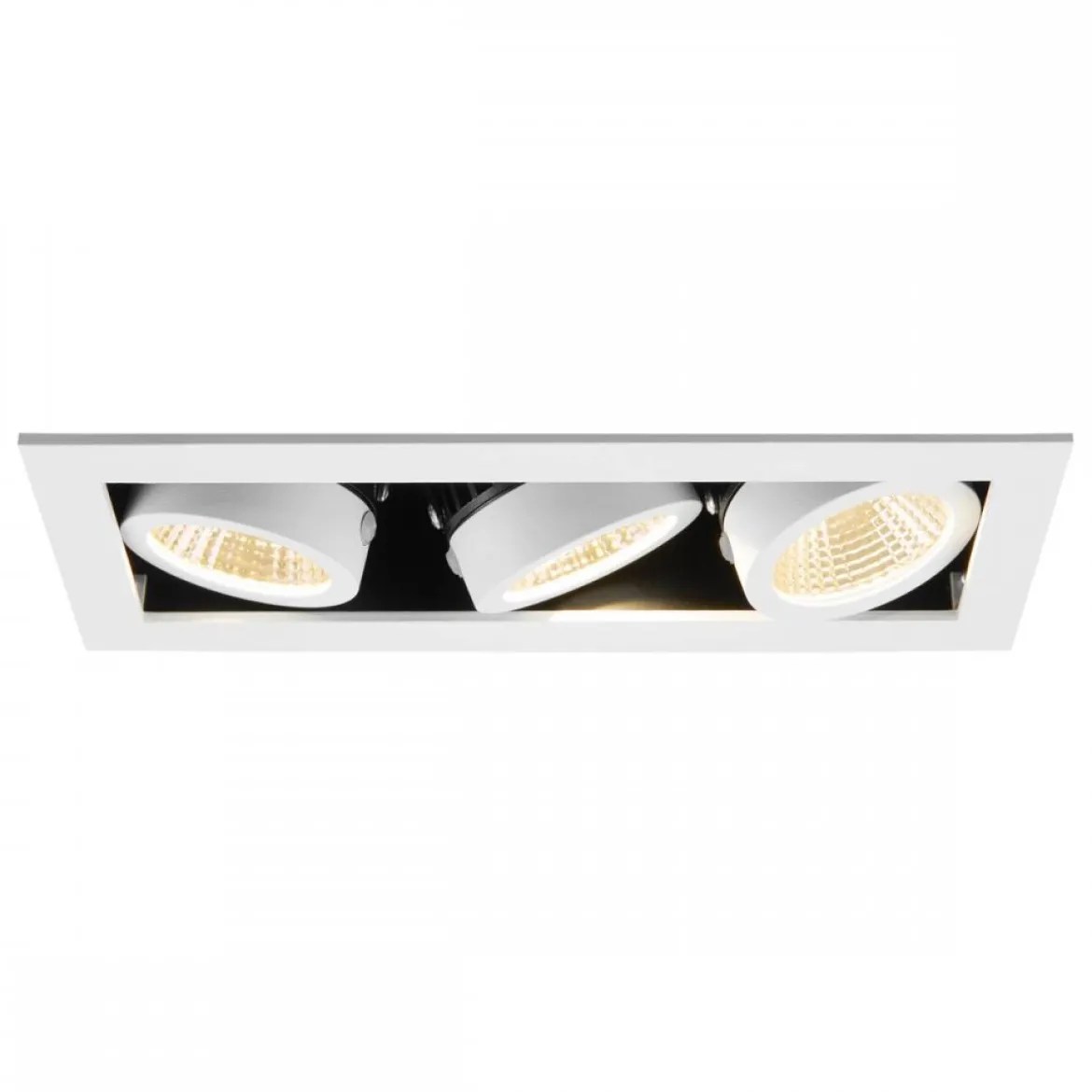 SLV 1007568 KADUX Deckeneinbauleuchte triple 3000K 38° IP20 quadratisch weiß