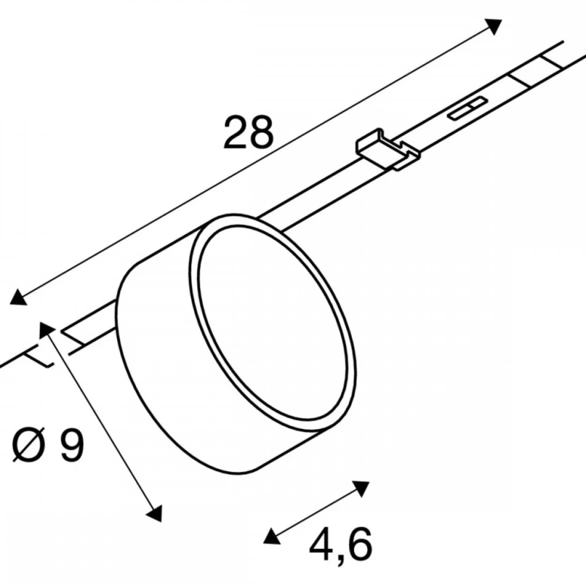 SLV 1010243 KALU 2.0 Spot für 3-PhasenStromschiene 3000K schwarz 36° DALI 2