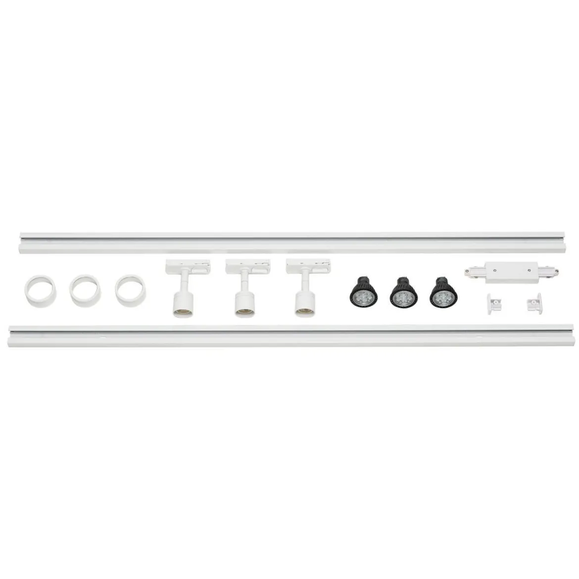 SLV Leuchten No. 143191 1-Phasen Hochvolt-Set 3-flammig weiß 3 x PURI und LED Leuchtmittel