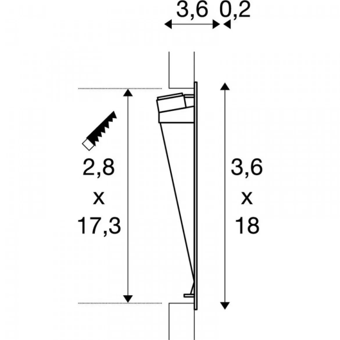 SLV Leuchte 1002980 NOTAPO II Indoor Wandeinbauleuchte 3000K weiß