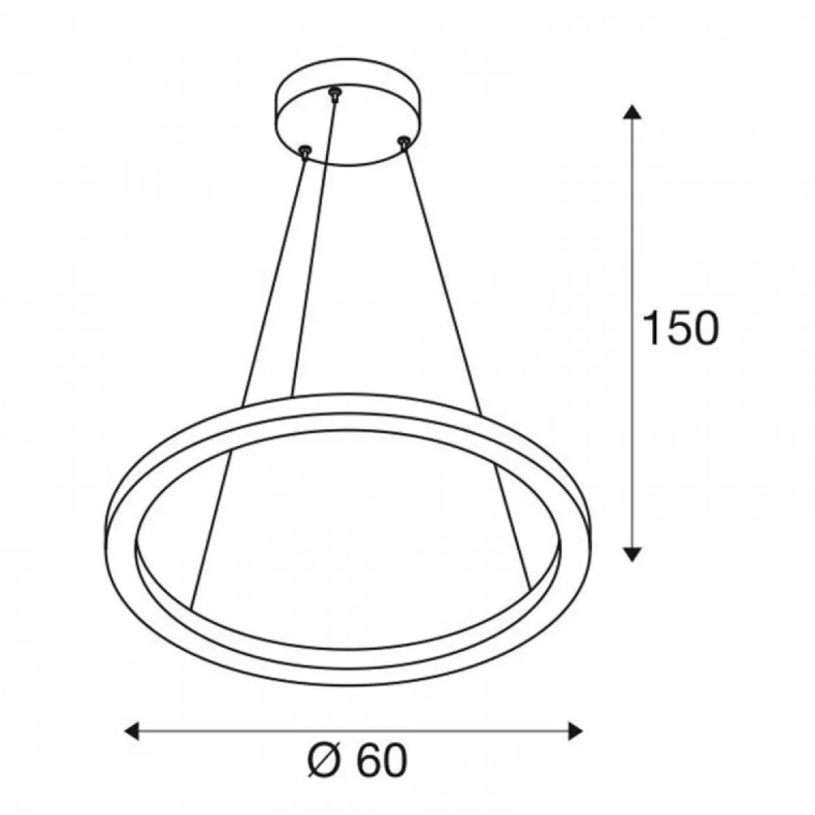 SLV Leuchte 1002910 ONE 60 DALI Indoor LED Pendelleuchte weiß