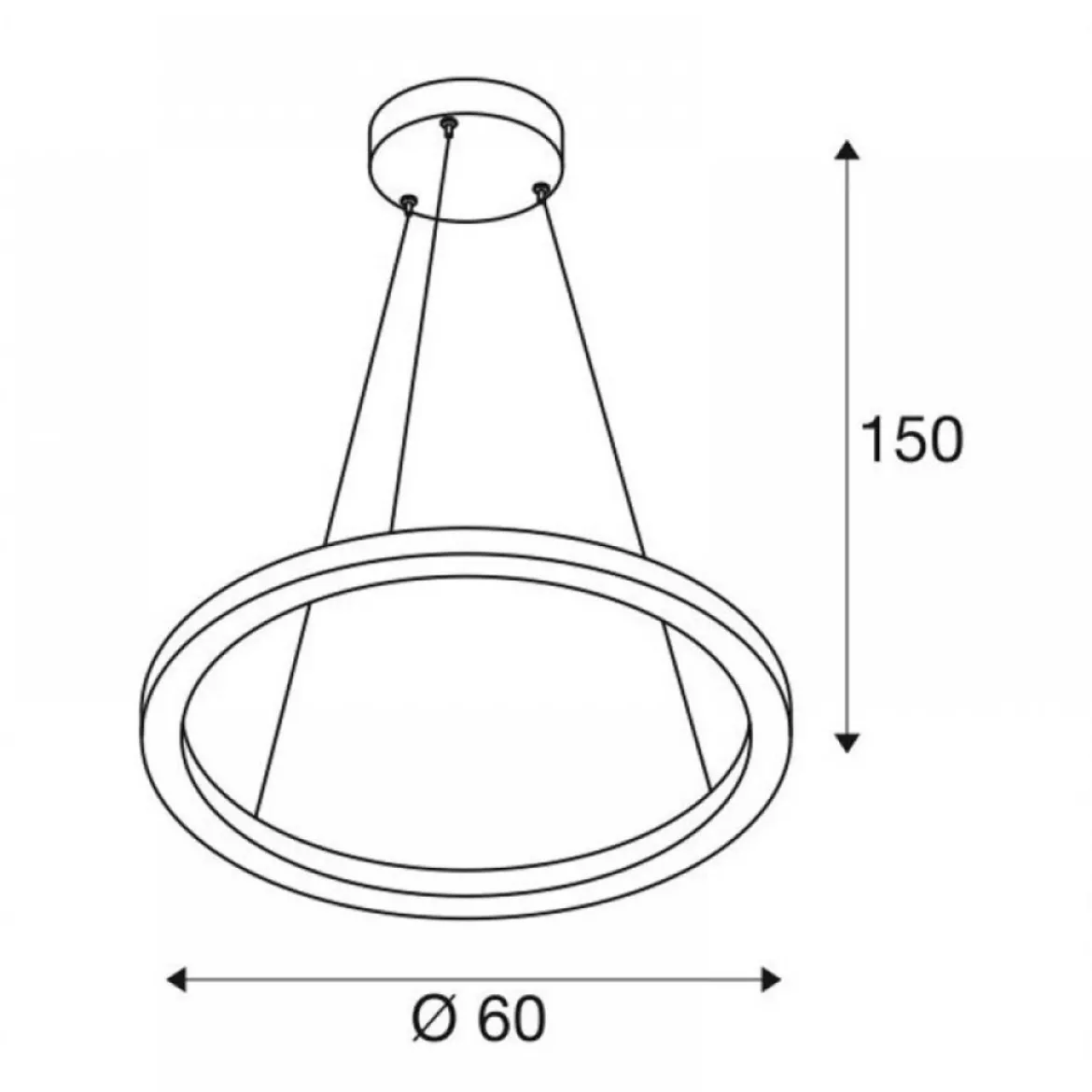 SLV Leuchte 1002909 ONE 60 DALI Indoor LED Pendelleuchte schwarz