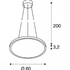 SLV Leuchte 1003044 PANEL 60 DALI Indoor LED Pendelleuchten rund weiß 3000K