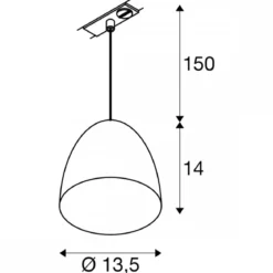 SLV Leuchte 1008060 PARA CONE 14 Pendelleuchte 1-Phasen System GU10 kupfer weiß