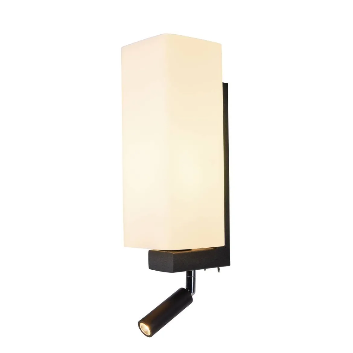 SLV Leuchte 1003428 QUADRASS SPOT Indoor Wandaufbauleuchte mit LED Spot und E27 Fassung schwarz