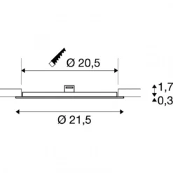 SLV Leuchte 1003010 SENSER 24 Indoor LED Deckeneinbauleuchte rund weiß