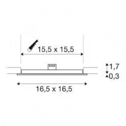 SLV Leuchte 1003012 SENSER 18 Indoor LED Deckeneinbauleuchte eckig weiß