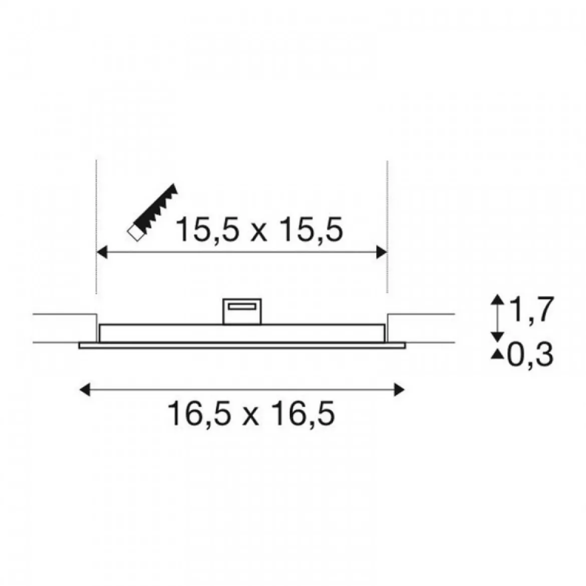 SLV Leuchte 1003012 SENSER 18 Indoor LED Deckeneinbauleuchte eckig weiß