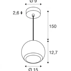 SLV 1008178 LIGHT EYE® 150 Pendelleuchte matt schwarz GU10