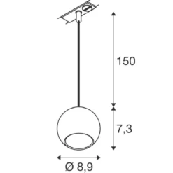 SLV 1008168 LIGHT EYE® 90 1-Phasen Pendelleuchte GU10 max. 6W matt schwarz