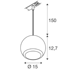 SLV 1008174 LIGHT EYE® 150 1-Phasen Pendelleuchte GU10 max. 13W matt schwarz