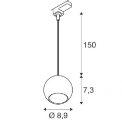 SLV 1008171 LIGHT EYE® 90 3-Phasen Pendelleuchte GU10 max. 6W matt weiß