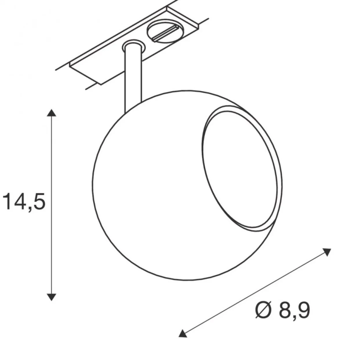 SLV 1008180 LIGHT EYE® 90 1-Phasen Spot rund GU10 max. 6W matt schwarz