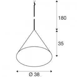 SLV 1008503 MAGICO 38 Pendelleuchte E27 Pendellänge 180cm max. 10W matt schwarz