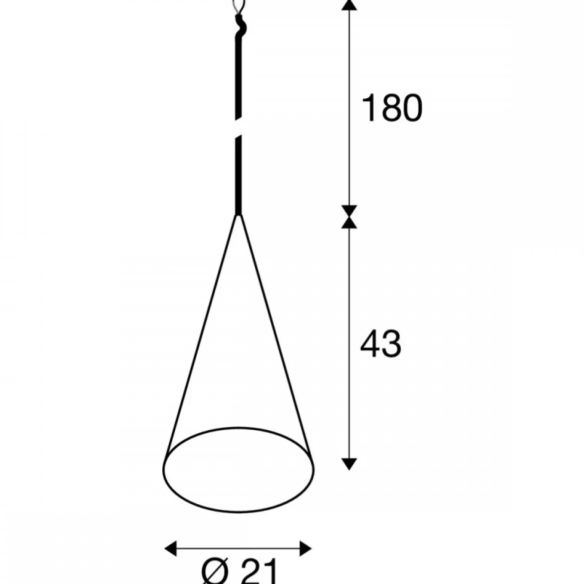 SLV 1009135 MAGICO 20 Pendelleuchte E27 Pendellänge 180cm max. 10W Aluminium
