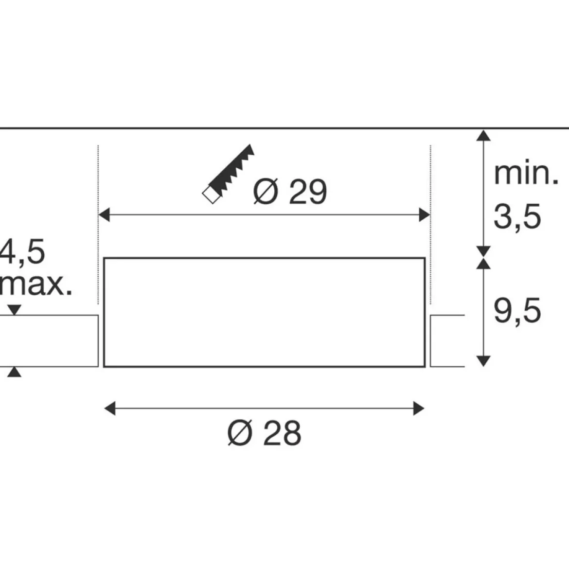 SLV 1008630 MEDO® 30 Deckeneinbauleuchte frameless 3000-4000K 70° IP20 rund weiß