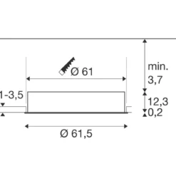 SLV 1008633 MEDO® 60 Deckeneinbauleuchte frame 3000-4000K 80° IP20 rund weiß