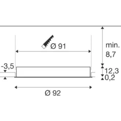 SLV 1008635 MEDO® 90 Deckeneinbauleuchte frame 3000-4000K 80° IP20 rund weiß
